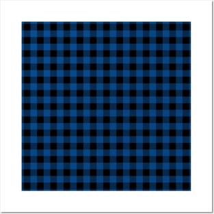 Blue Plaid Pattern Posters and Art